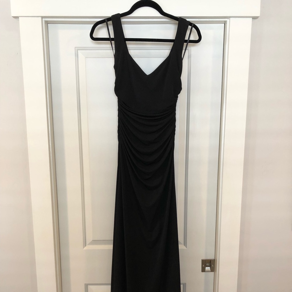 Laundry floor length black jersey gown